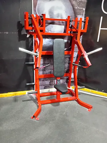 Commercial Plate-Loaded Shoulder Press / Chest Press Machine (Red) - Heavy Duty Gym Equipment