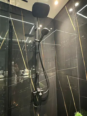 Matte Black Shower Panel with Handheld and Rainhead - Lightly Used