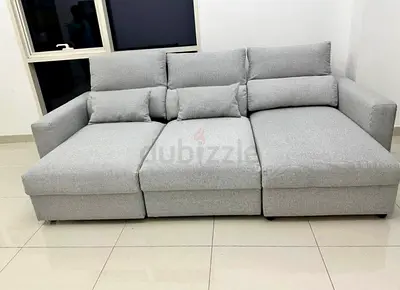 Ikea eskilstuna L shape sofa bed under storage