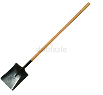 Long-handled Square Shovel / Garden Spade - Wooden Handle