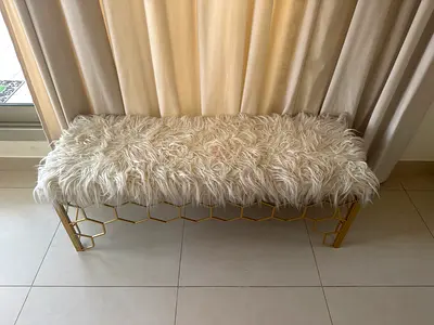 Luxury gold accent bench / ottoman – modern design, excellent condition, barely used.