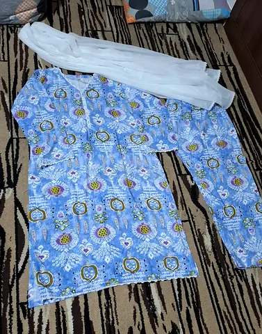 Summer linen dress Pakistani 3 pc suit