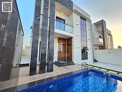 Villa with swimming pool for sale in Al Bahia area, Ajman. Excellent location. Registration fees inc