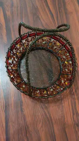 Handmade Decorative Wire and Bead Fruit Basket / Centerpiece