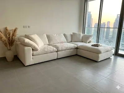 Marina home white color feather 🪶 filled couch 🛋️