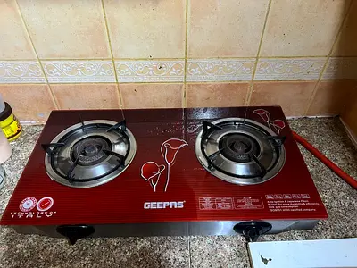 Geepas 2-Burner Glass Top Gas Stove - Good Working Condition