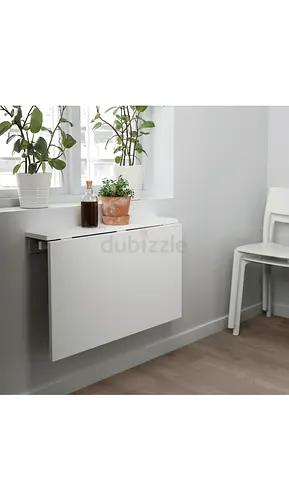 Wall-mounted foldable white wall table / small desk (IKEA style)