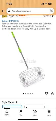 Telescopic Tennis Ball Picker - Stainless Steel Basket, Easy Pick-Up