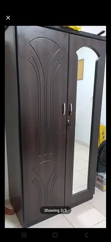 Wooden Wardrobe with Mirror – Good Condition
