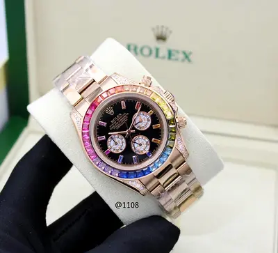 Rolex Rainbow Daytona Rose Gold Chronograph Watch