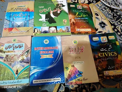 Set of Pakistani School Textbooks (Intermediate/High School) - English, Urdu, Civics, Islamic Studie