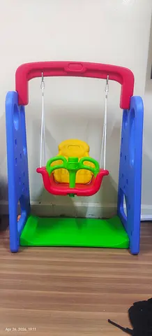 Plastic Indoor Baby Swing with Safety Harness - Good Condition