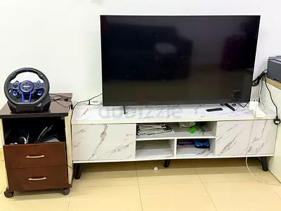 Marble-effect TV Cabinet / Entertainment Unit - Mint Condition