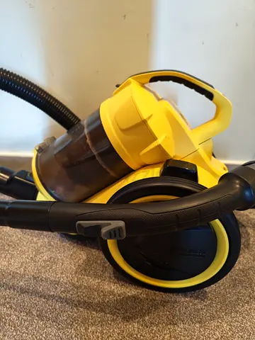 Used Yellow Cylinder Vacuum Cleaner - Compact, Bagless, Karcher