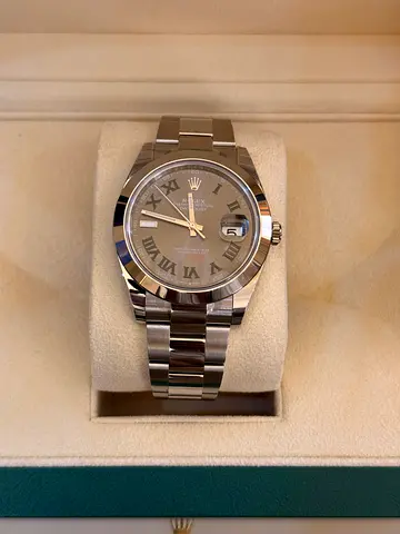 Rolex Oyster Perpetual Datejust 41 Wimbledon Dial, Smooth Bezel, Oyster Bracelet, Full Set, Unworn