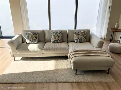 The Lóóm Collection L Shape Sofa Beige Good condition