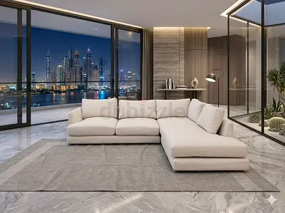 West Elm L Shape Sofa Beige Good condition