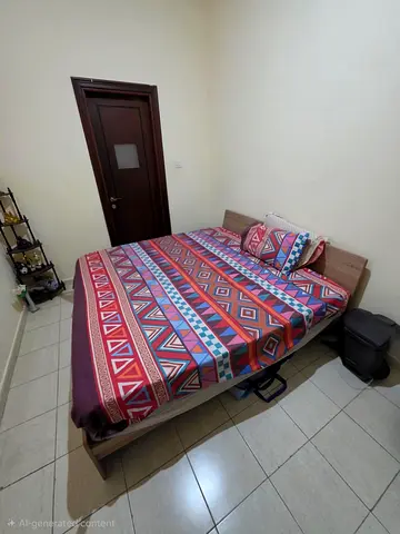 Used Double Bed with Headboard and Mattress - Good Condition