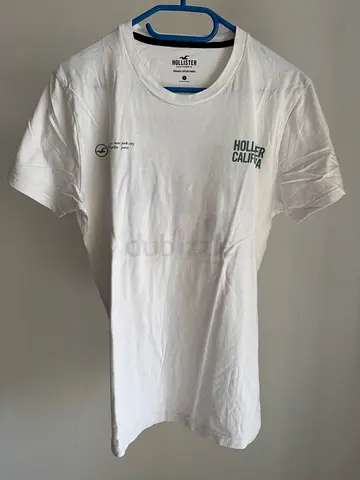 Hollister Men White  Green T-Shirt Size S - FIX PRICE