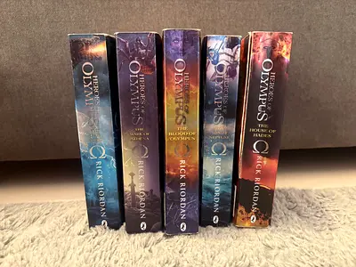 Heroes of Olympus series (5 books) by Rick Riordan - paperback set