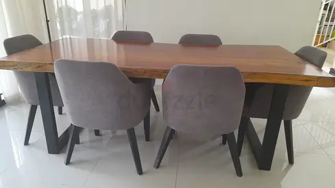 Solid Wood Dining Table  — Modern Set also have console to match