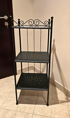 Ikea black shelf unit metal