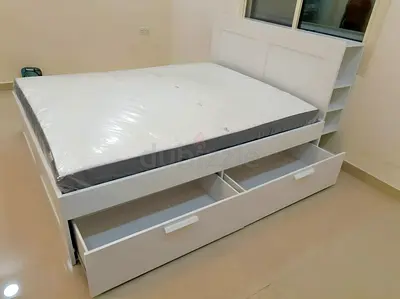Ikea brimness king size bed with ikea mattress like new