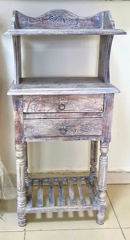 Vintage Balinese bleached bedside tables