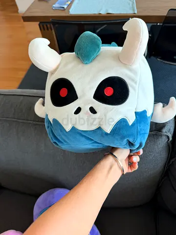 Plush Skull Monster Stuffed Toy - Soft Blue  White