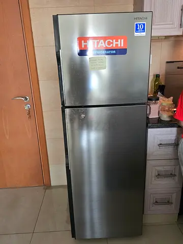 Hitachi Stainless Steel Refrigerator - Good Condition, 2-Door