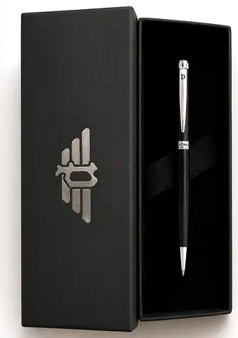 Black and Silver Luxury Ballpoint Pen in Gift Box