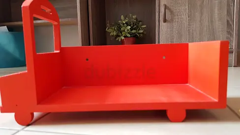 Brand new hand made wooden red bus book case