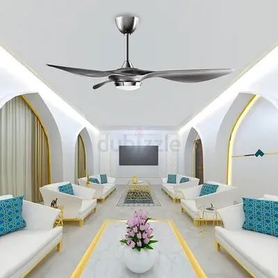52-inch silver smart ceiling fan with remote control via app voice control