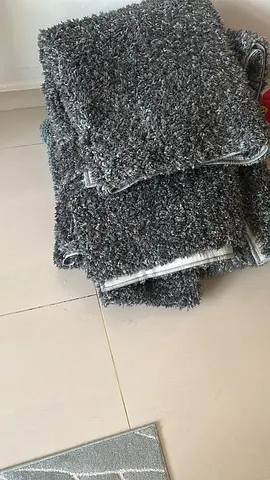 Grey Shaggy Area Rug — Good Condition, Ready to Use
