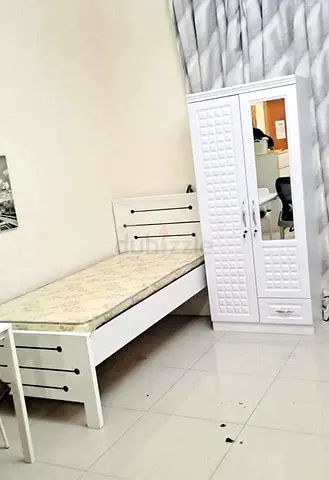 Single Bed with Wardrobe and Mattress - White, Good Condition
