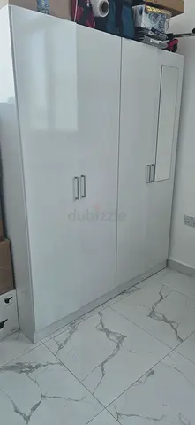 White 4-Door Wardrobe / Armoire in Good Condition