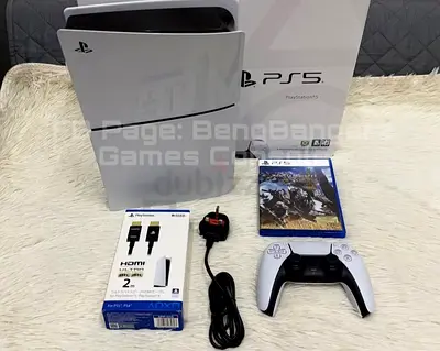 PlayStation 5 Console with DualSense Controller, HDMI Cable  Game - Good Condition, All in
