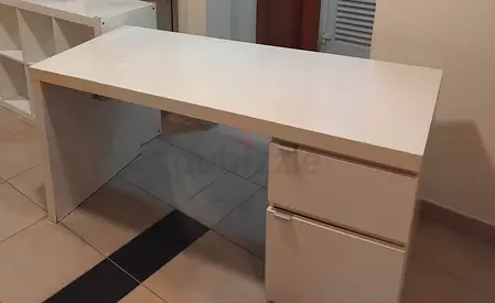 White Desk with Two Drawers - Good Condition