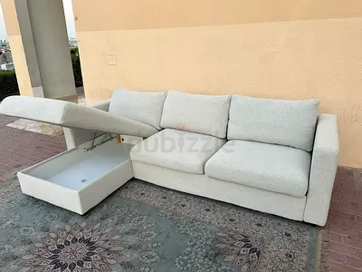 Selling Ikea vimle cream color lshape sofa bed with storage