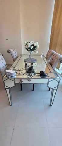 Dining Mirror Table sets with 4 chairs