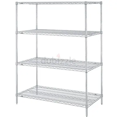 Heavy Duty 4-Tier Chrome Wire Storage Shelving Unit