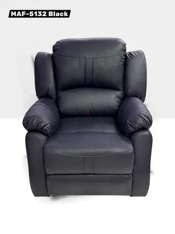 Black Leather Recliner Armchair - Comfortable Single Seater MAF-5132 BLACK MOHAMMAD AZIM FURNITURE