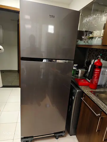 Free delivery Beko Top Freezer Refrigerator - Stainless Steel Finish, Good Condition