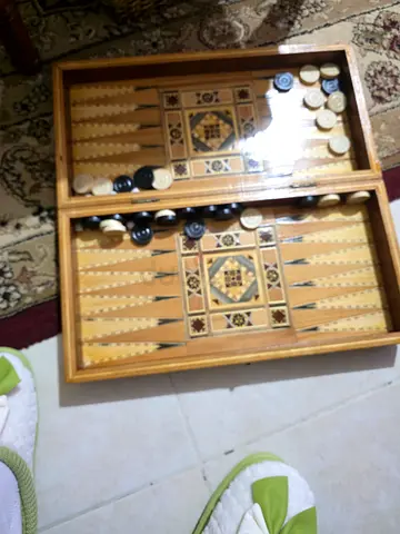 Wooden Backgammon Set with Checkers)