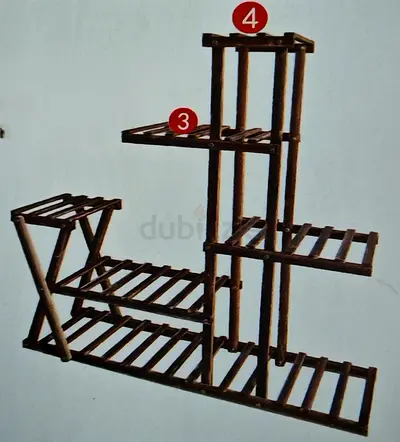 Wooden Multi-Tier Plant  Display Shelf (Bamboo-style)