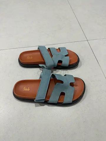 Light blue slide sandals - size 38EU