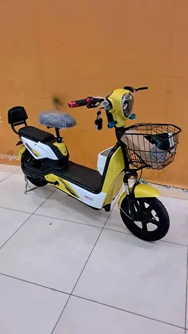 Yellow Electric Scooter with Front Basket — Good Working Condition