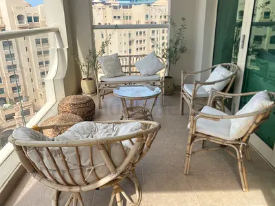 Light rattan outdoor lounge set — 7 piece set