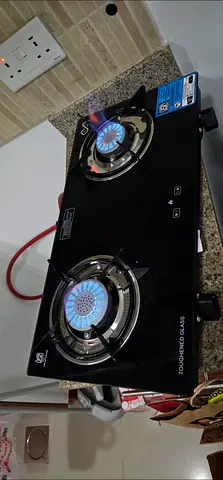 Portable 2-Burner Glass Gas Stove - Used, Good Condition