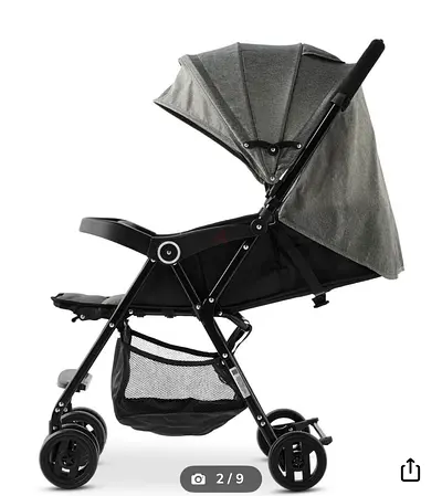 Lightweight Grey Travel Stroller - Compact Fold